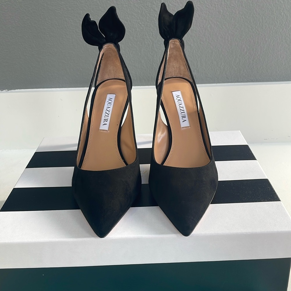 NIB Aquazzura bow tie pumps 85. Size 37.5